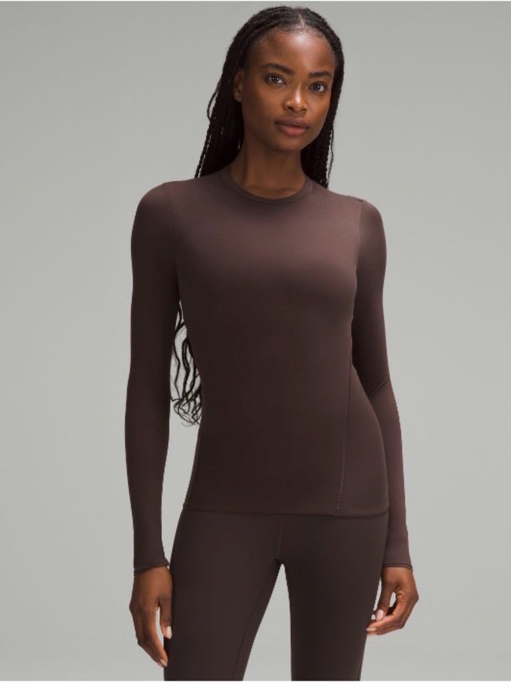 Lululemon Wundermost Ultra-Soft Nulu Crewneck Long-Sleeve | Espresso | Size L 🤎